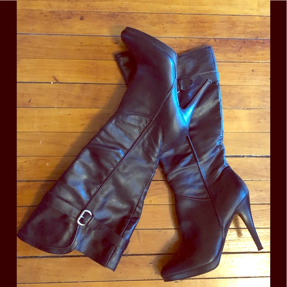 Black Faux Leather Boots